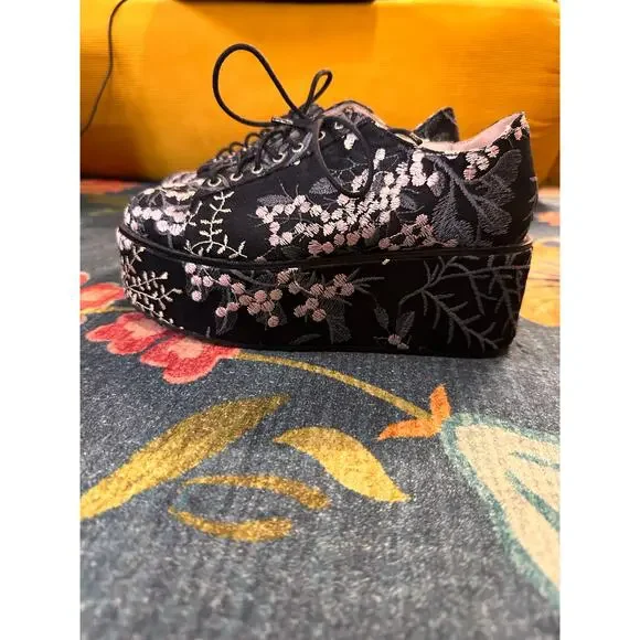 Shellys London Floral Platform Shoes Size 7 - See Measurement - Picture 4 of 7